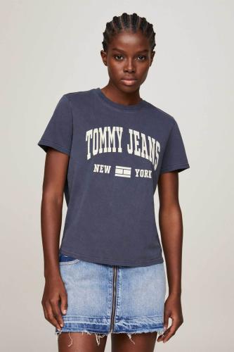 Tommy Jeans γυναικείο T-shirt με varsity logo print Regular Fit - DW0DW17374 Μπλε Σκούρο